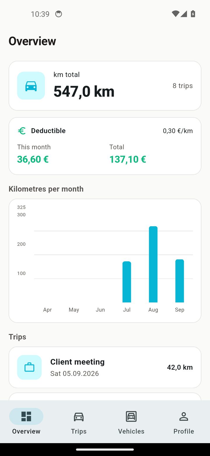 AutoLog dashboard