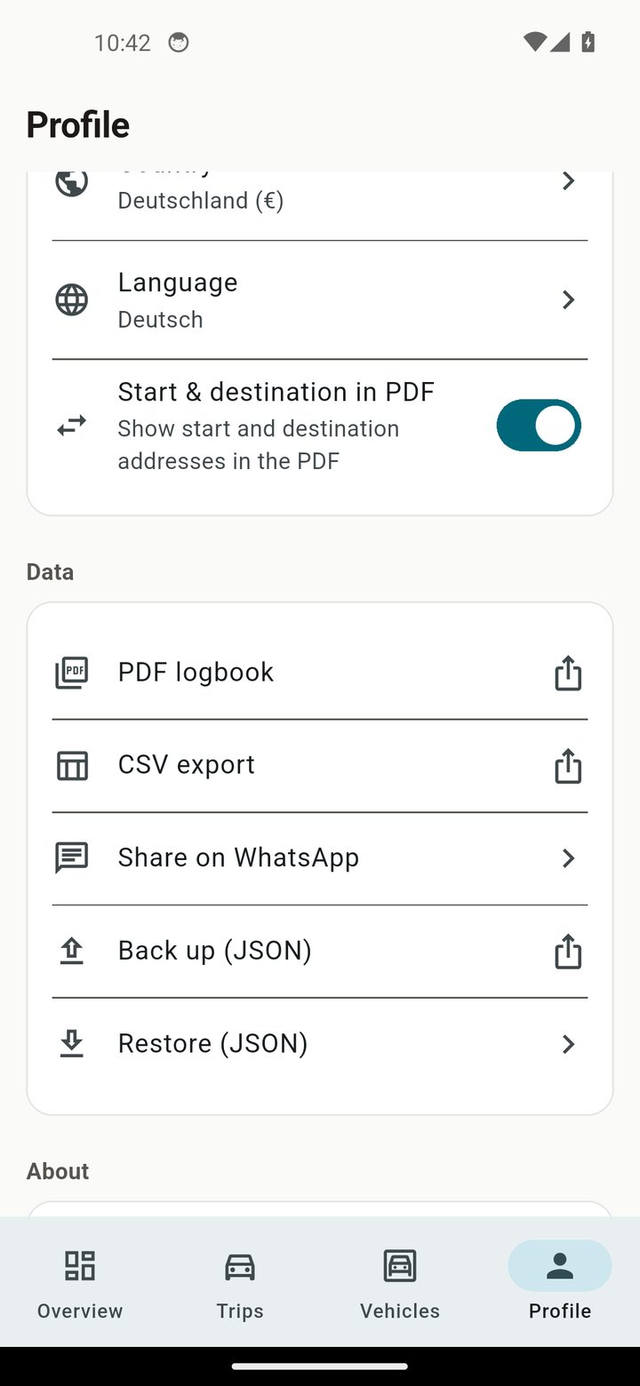 Profile & data