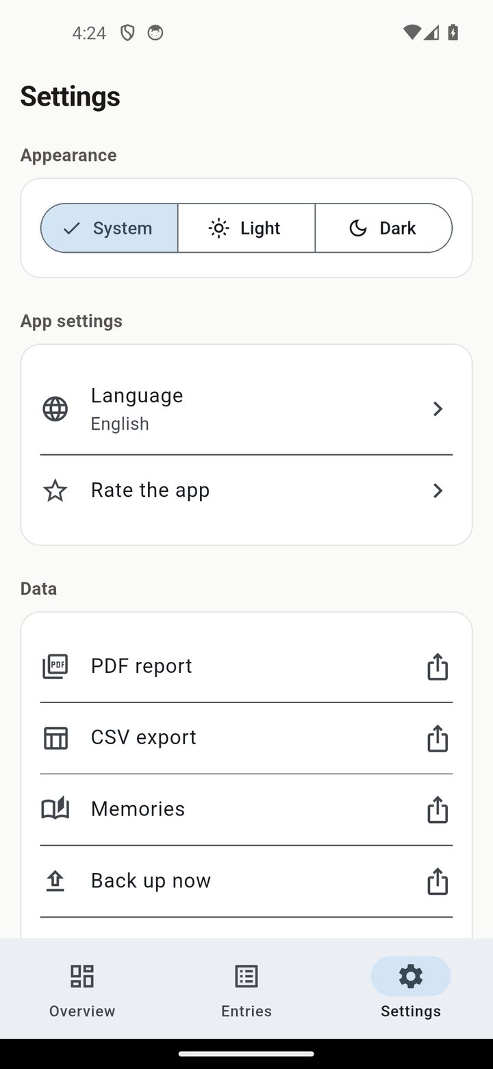 New entry — feed type & sleep duration