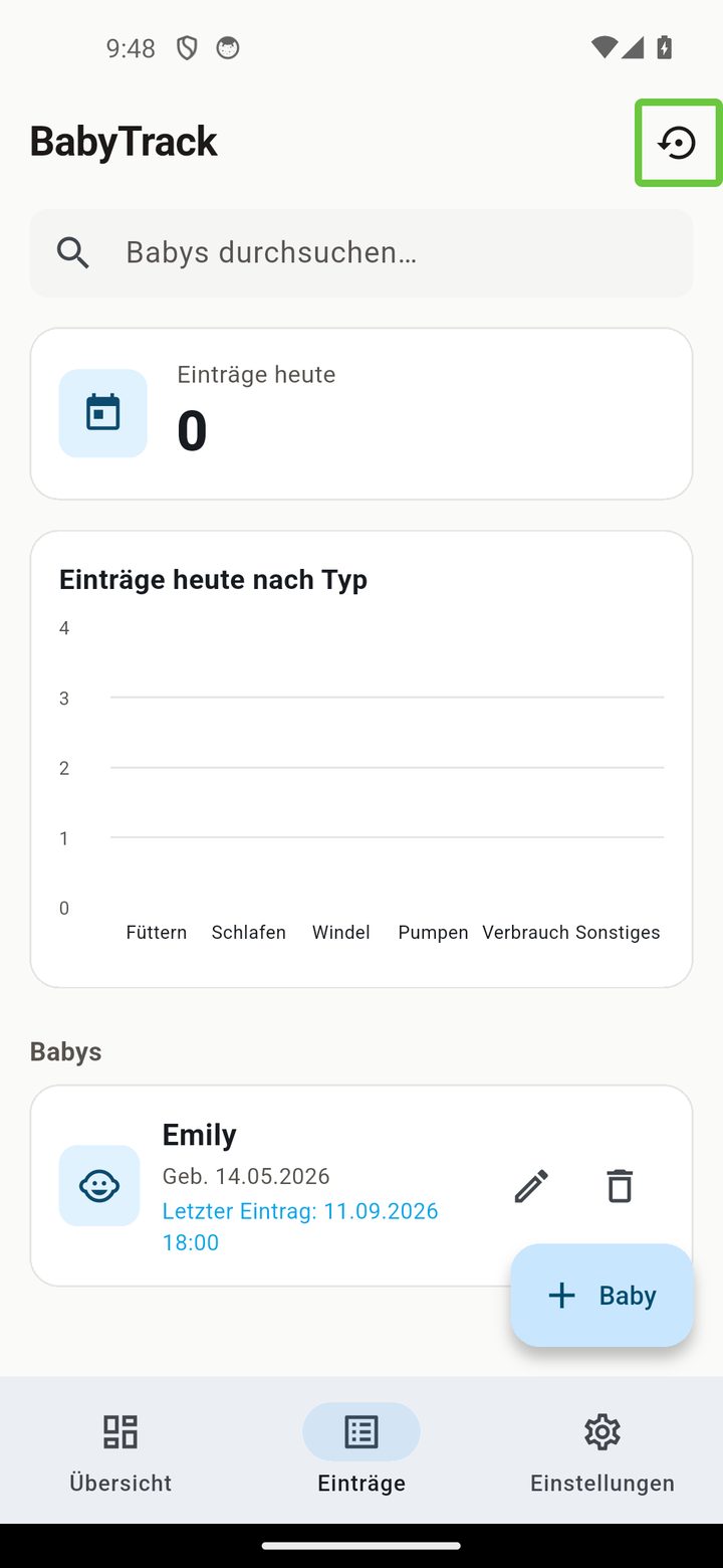 Einträge-Liste
