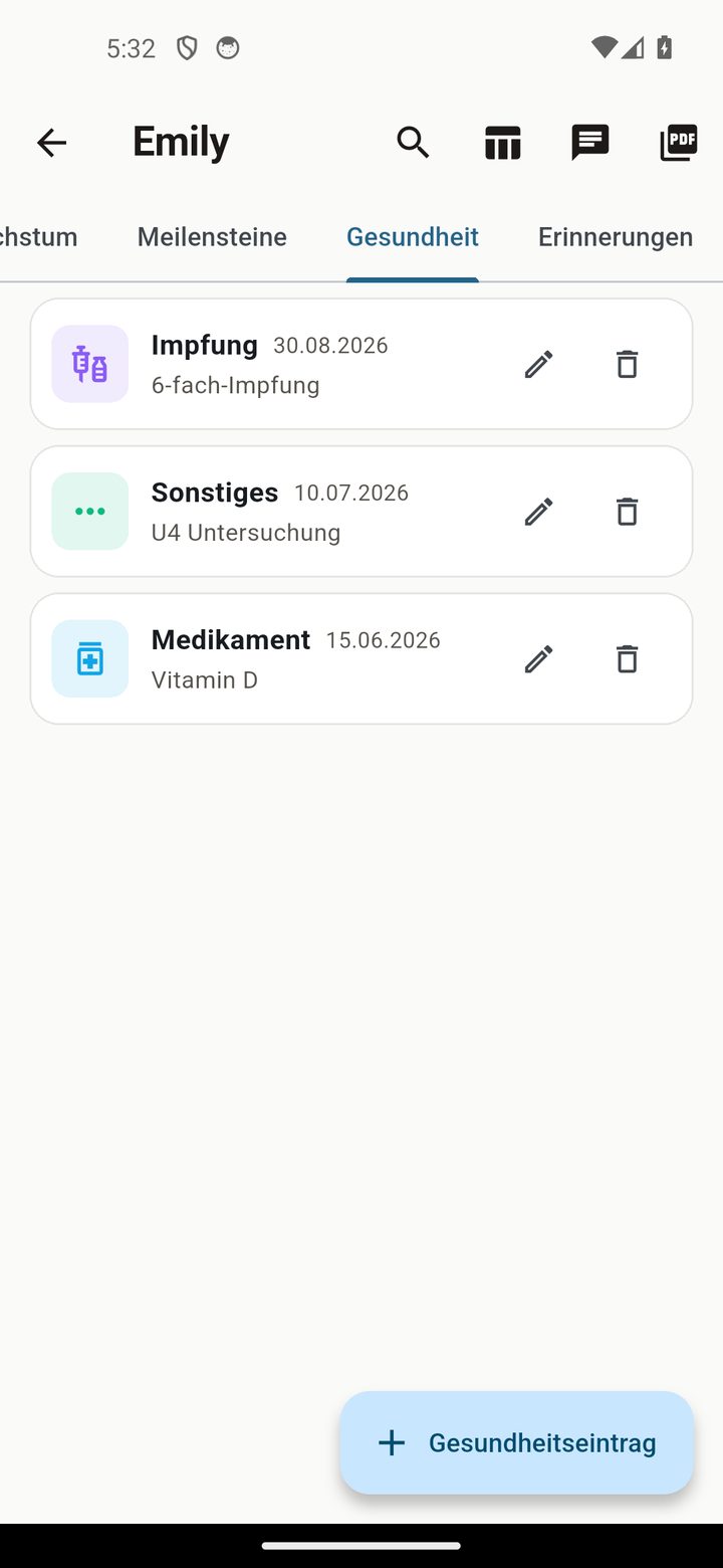 Gesundheits-Log