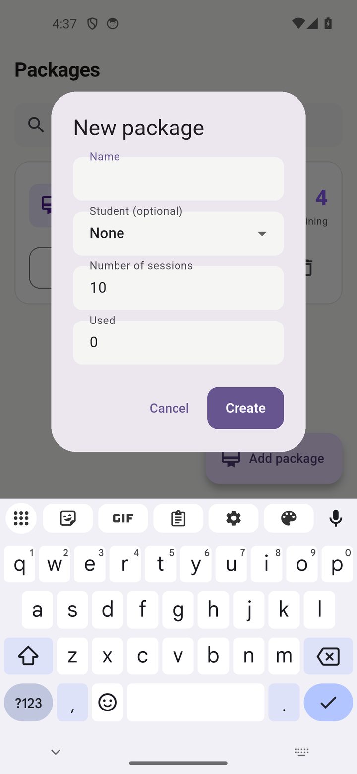 New lesson with reminder