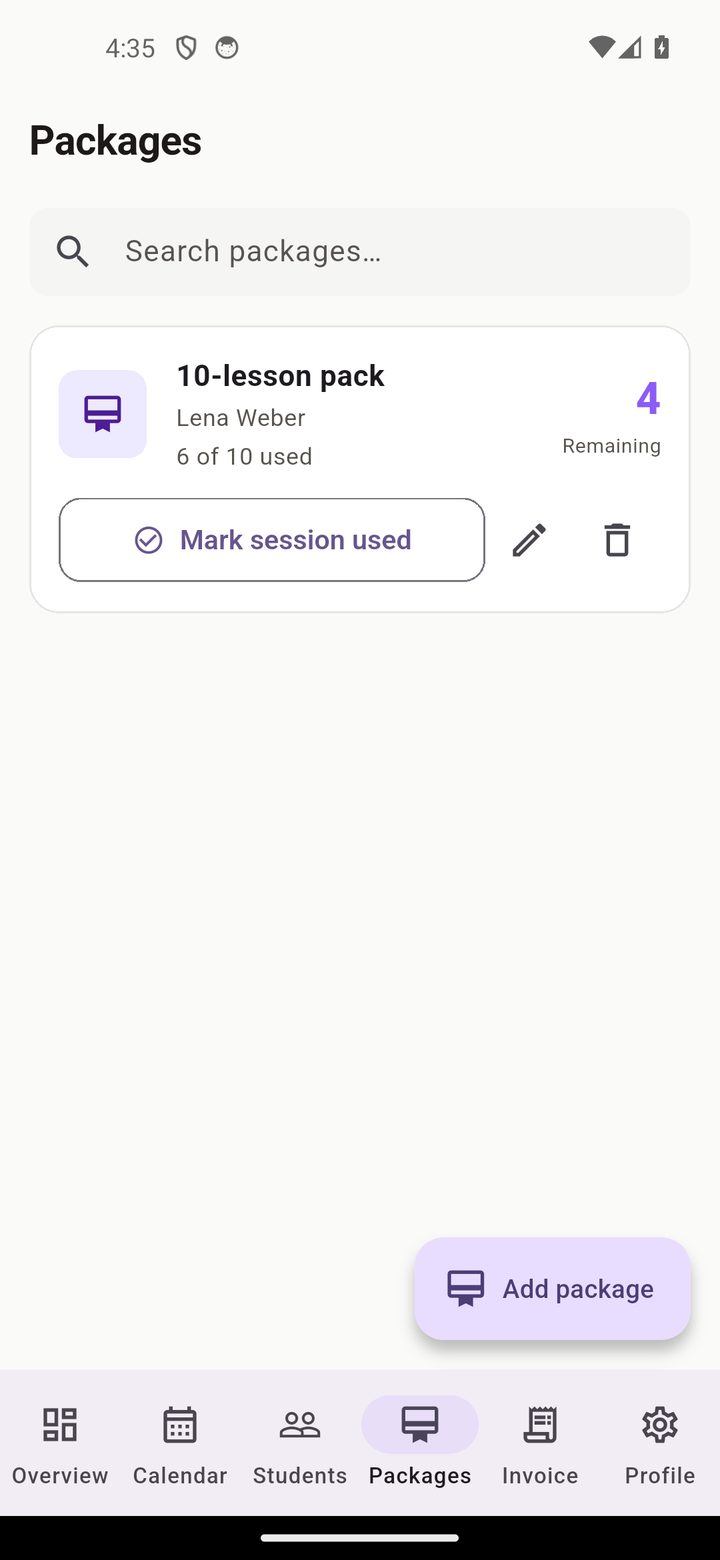Lesson packages