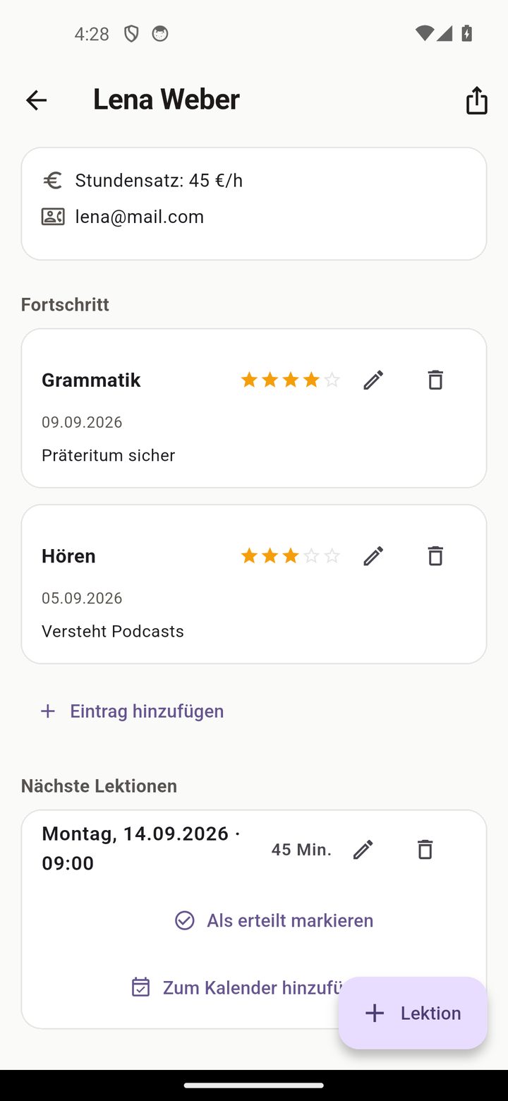 Schüler-Detail