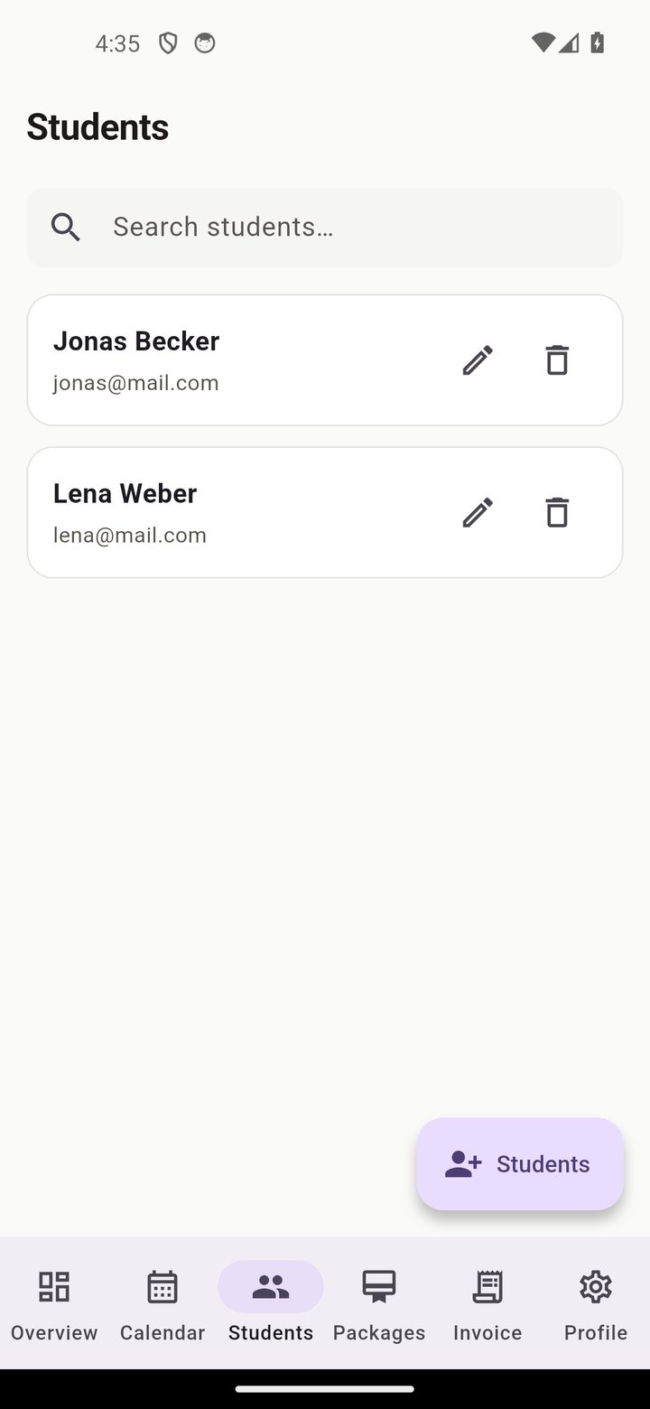 Student list
