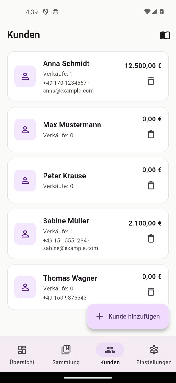 Kunden & Verkäufe